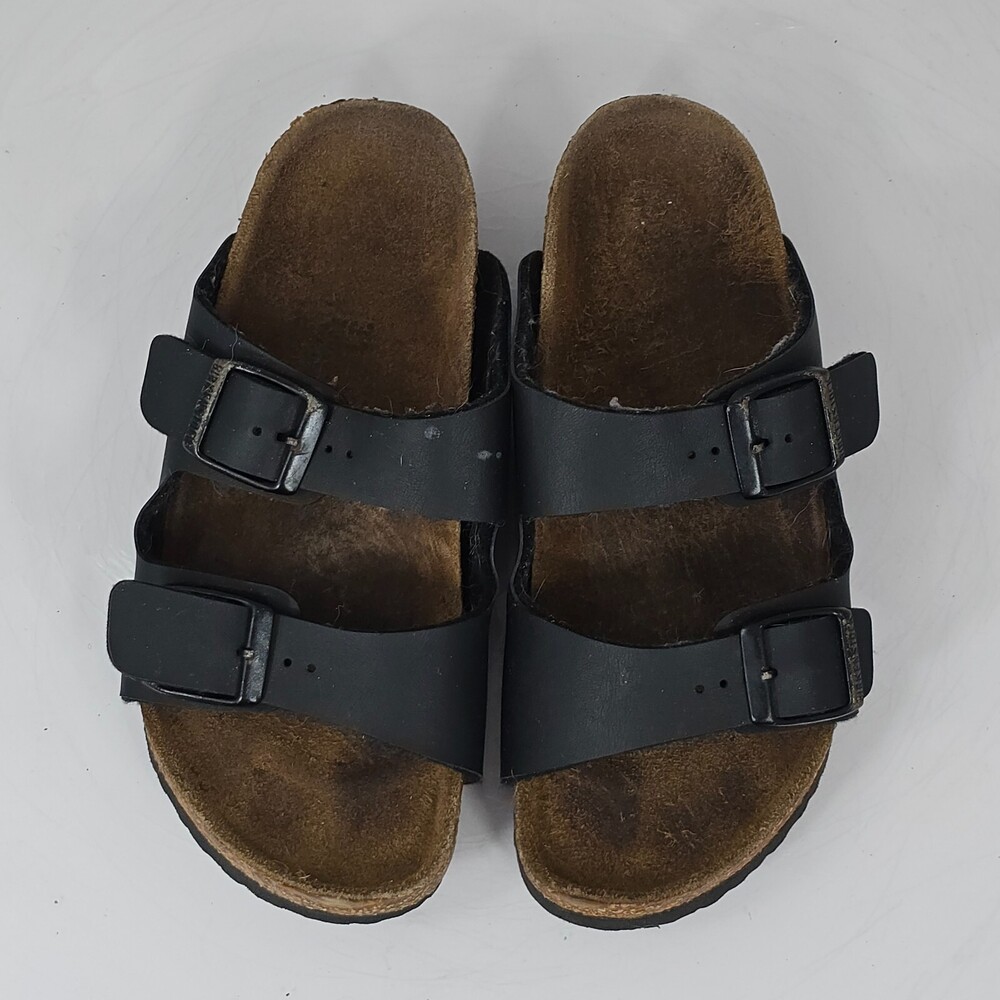 Worn/Play Birkenstock Arizona Black Birko Flor Kids Sandals 31 US K 13 Narrow